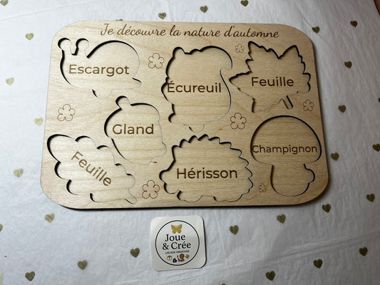 Puzzle Montessori "Je découvre la nature d’automne"