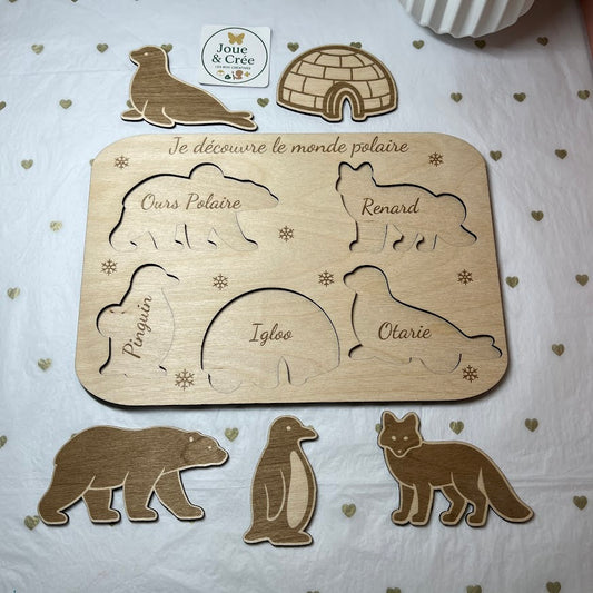Puzzle Montessori "Je découvre le monde polaire"