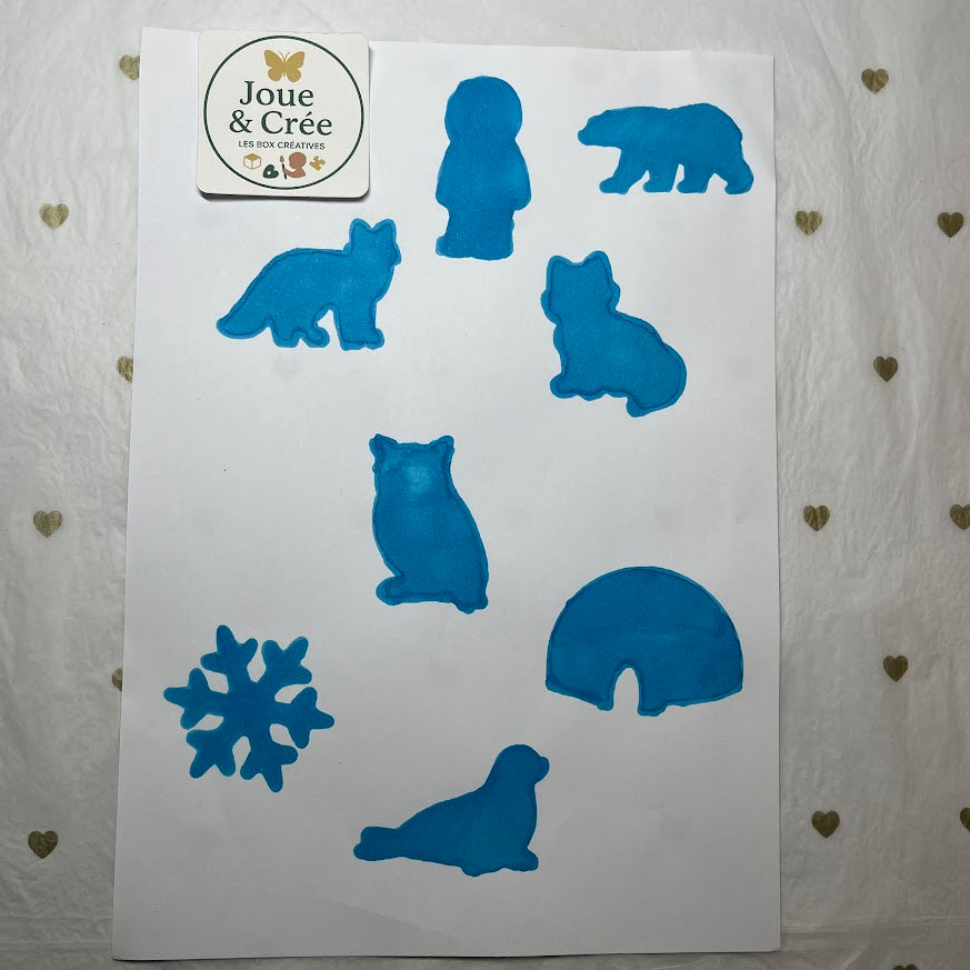 Lot de 8 pochoirs “Monde Polaire"