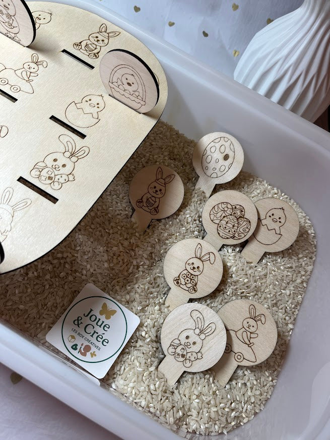 Insert Pâques en bois : petit bac trofast