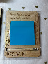 Porte-bloc et crayon en bois personnalisé