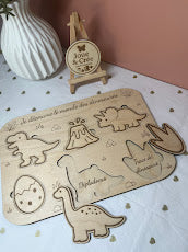 Puzzle Montessori en bois "Je découvre les Dinosaures"