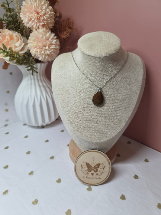 Collier Pendentif Goutte Pierre Naturelle