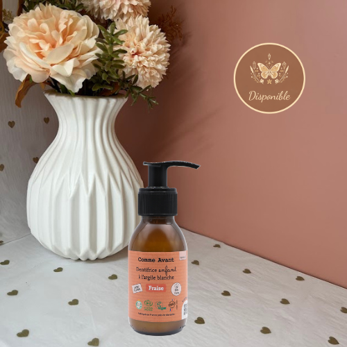 Dentifrice en pâte à l’argile blanche et fraise : Enfants