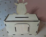Tirelire Girafe en bois personnalisée : Prénom gravé