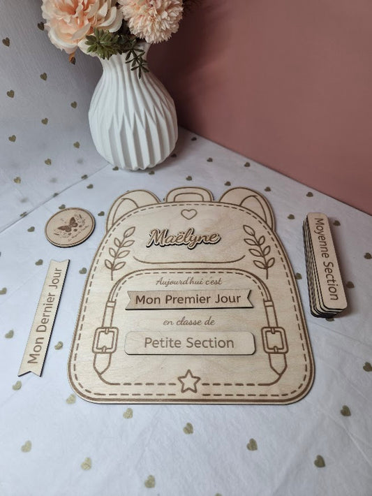 Plaque Rentrée Scolaire : Thème Sac à Dos