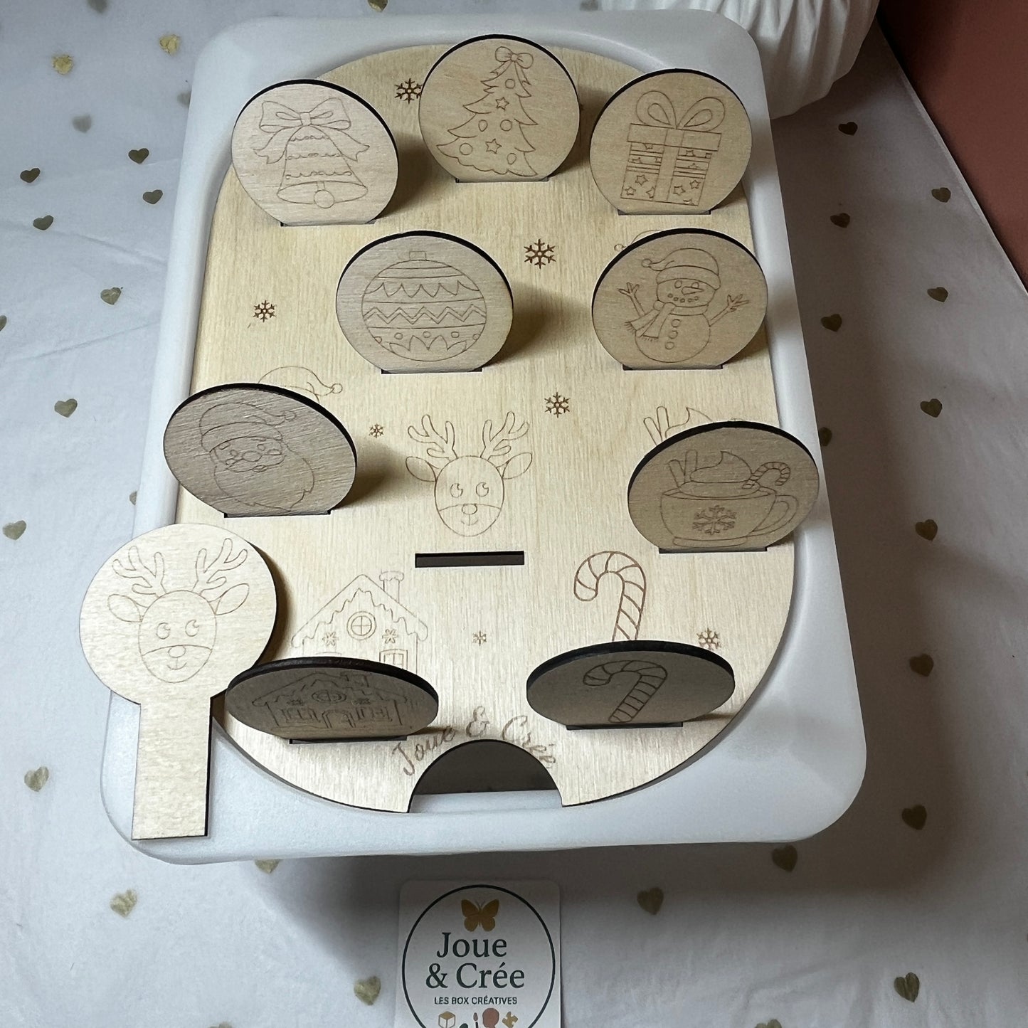 Insert Noël en bois : petit bac trofast