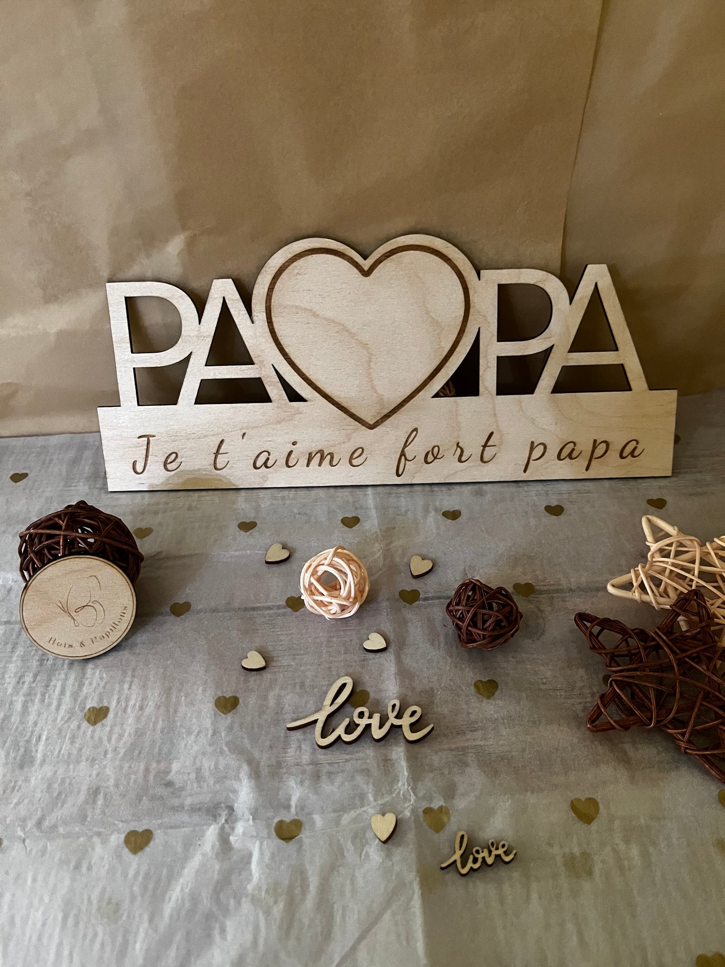 Cadre photo personnalisé Papa en bois
