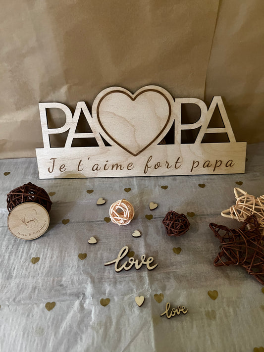 Cadre photo personnalisé Papa en bois