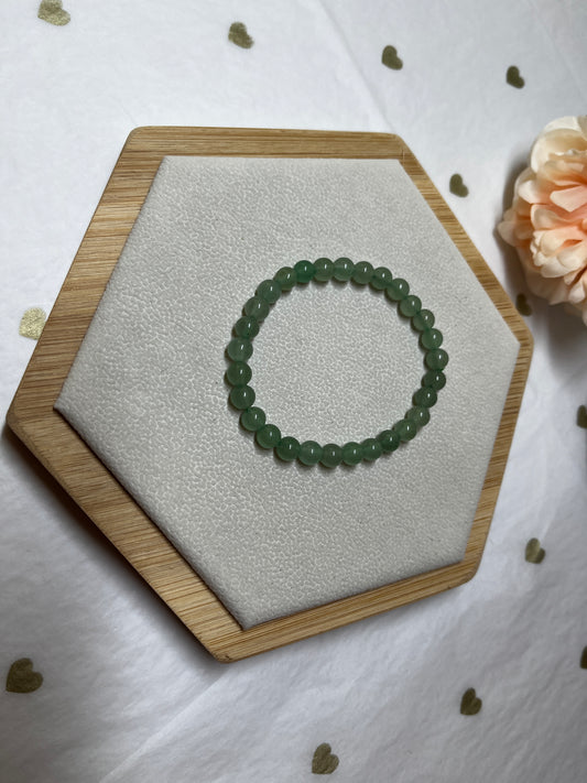 Bracelet Aventurine Verte (6mm) : Prospérité & Apaisement du Stress