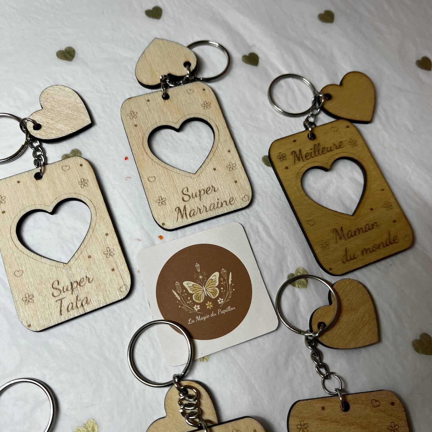 Porte-clés en bois rectangle personnalisable