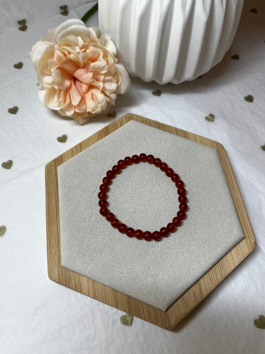 Bracelet Cornaline Rouge (6mm) : Courage & Vitalité Créatrice