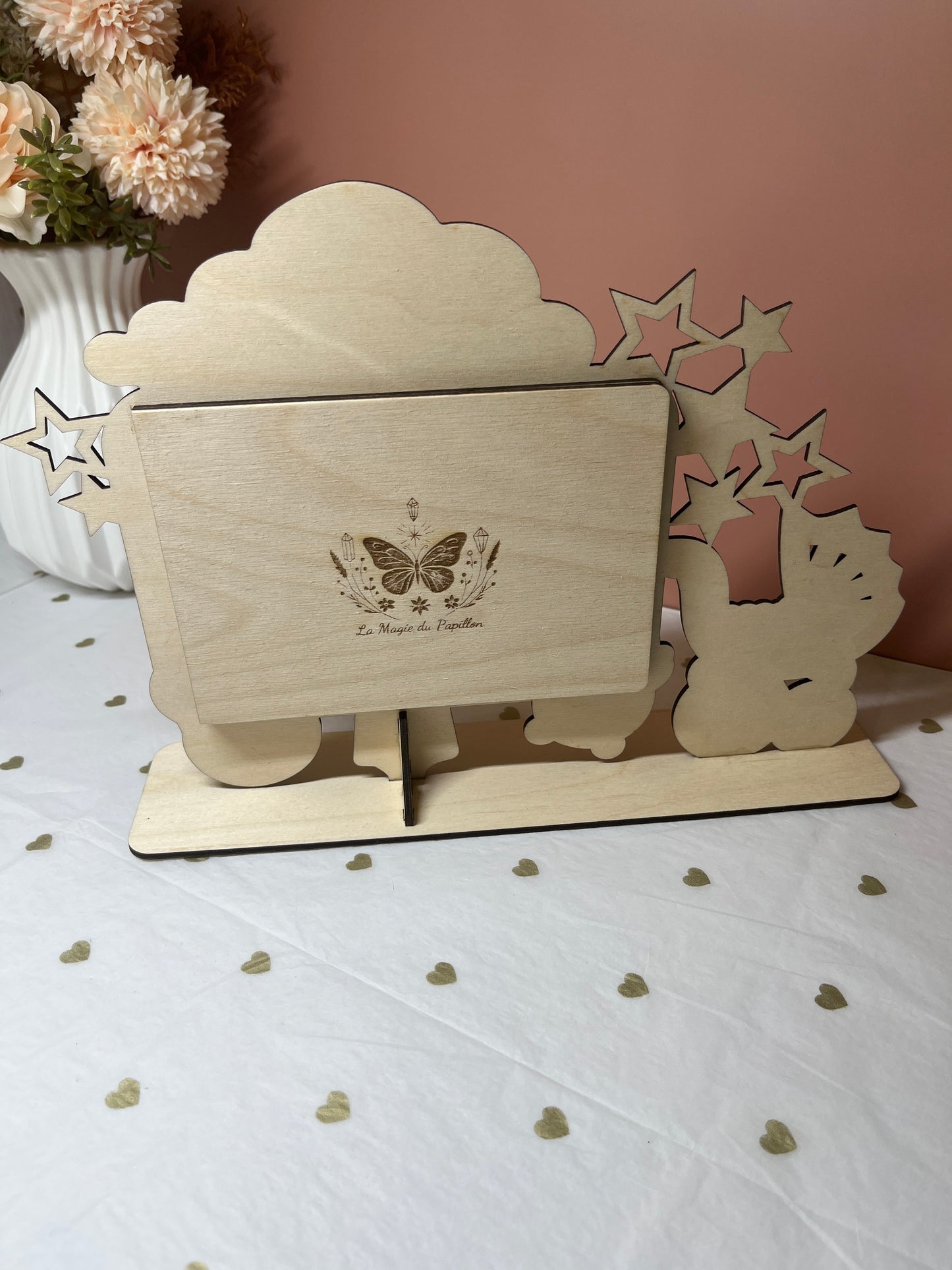 Cadre Naissance personnalisé en bois pour photo