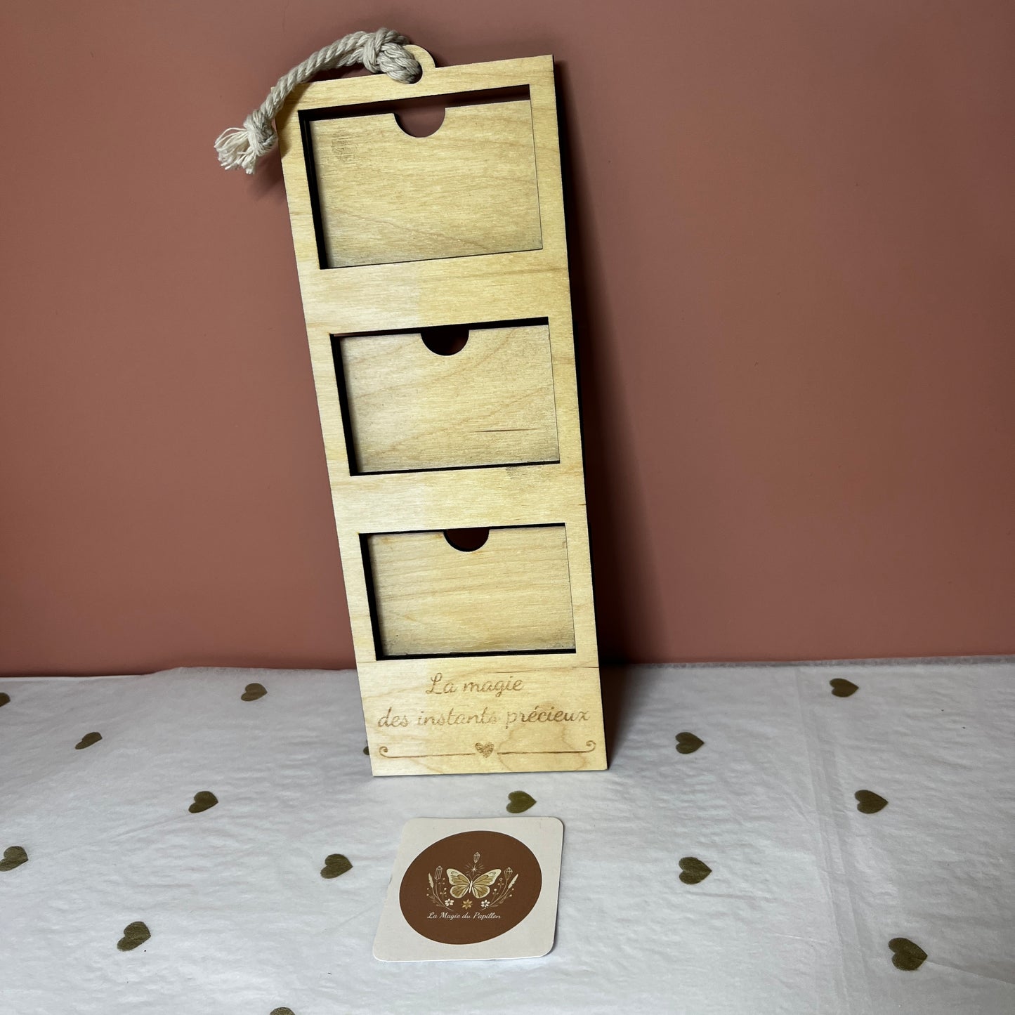 Suspension photo en bois