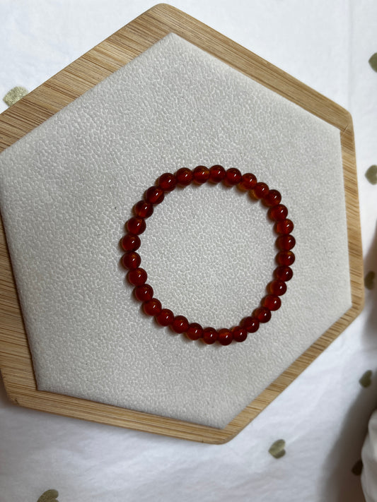 Bracelet Cornaline Rouge (6mm) : Courage & Vitalité Créatrice