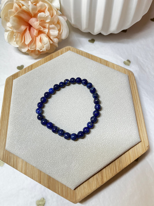 Bracelet Lapis Lazuli (6mm) : Sagesse & Communication Authentique