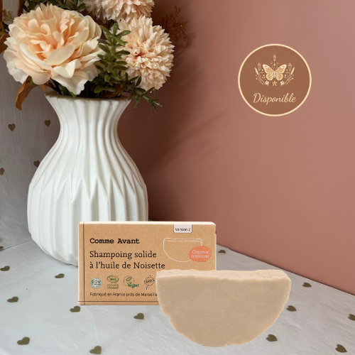 Shampoing solide à l’huile de noisette : Cheveux normaux