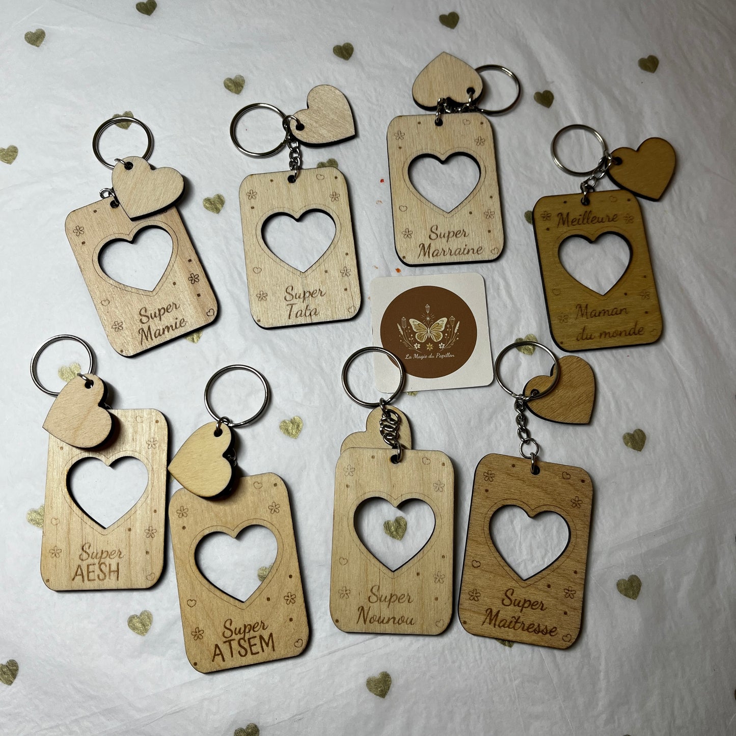 Porte-clés en bois rectangle personnalisable