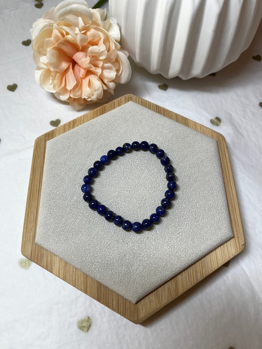 Bracelet Lapis Lazuli (6mm) : Sagesse & Communication Authentique