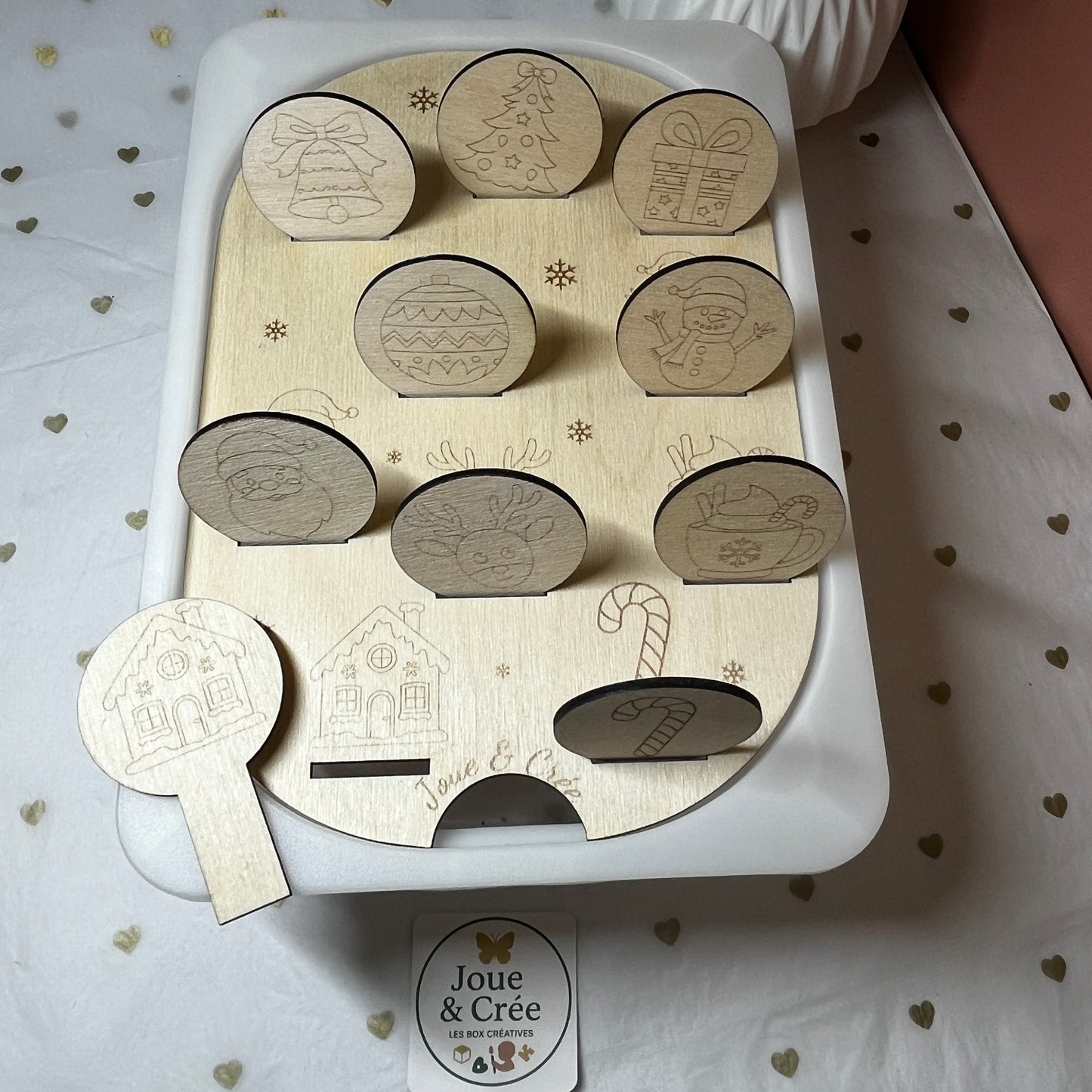 Insert Noël en bois : petit bac trofast