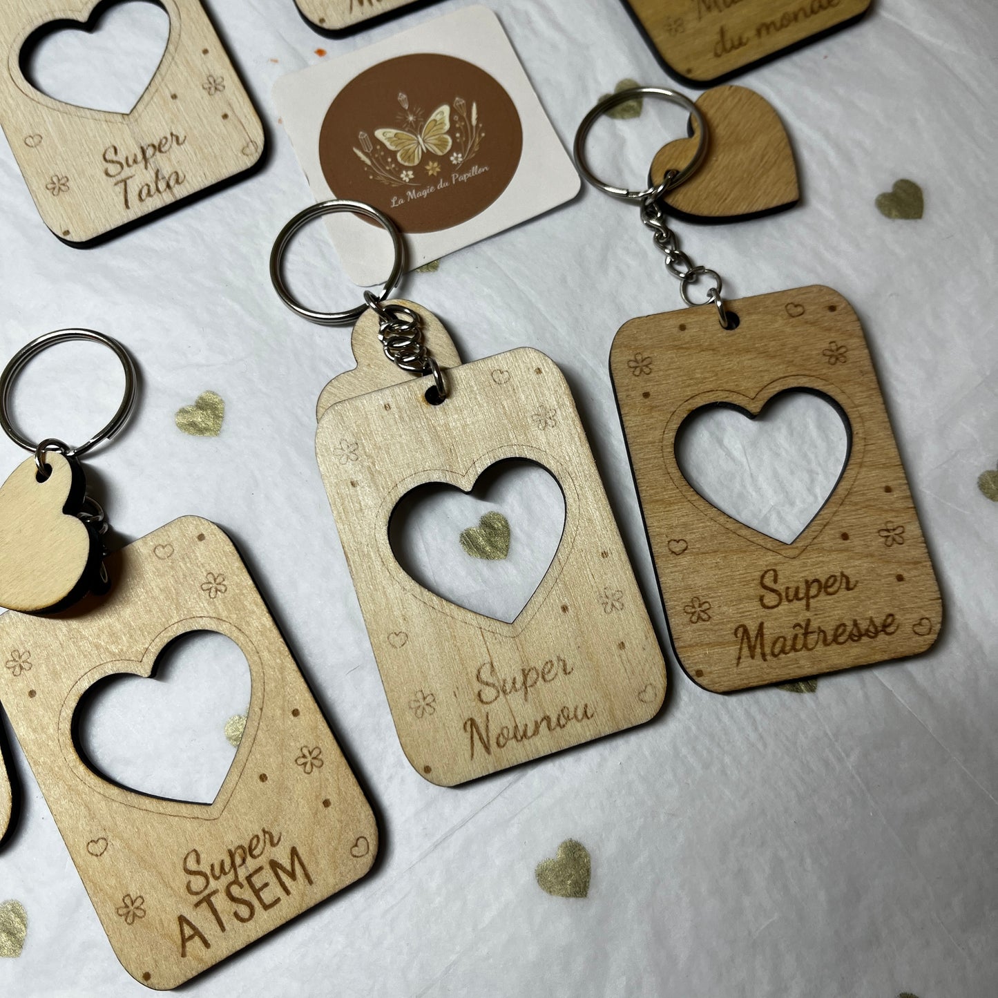 Porte-clés en bois rectangle personnalisable