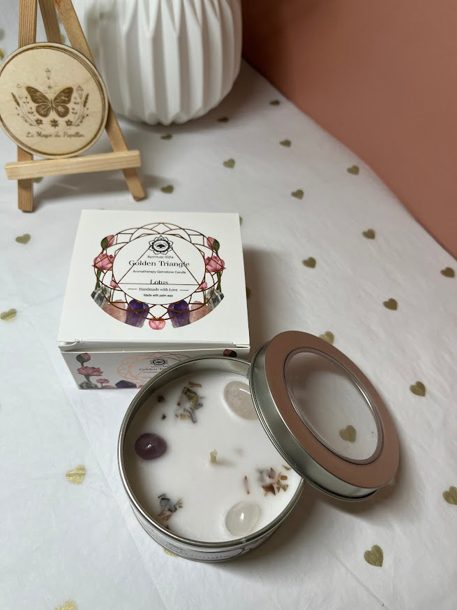 Bougie Aromathérapie et Pierre Naturelle