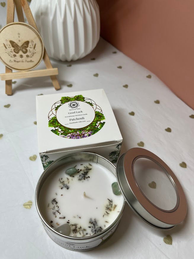 Bougie Aromathérapie et Pierre Naturelle