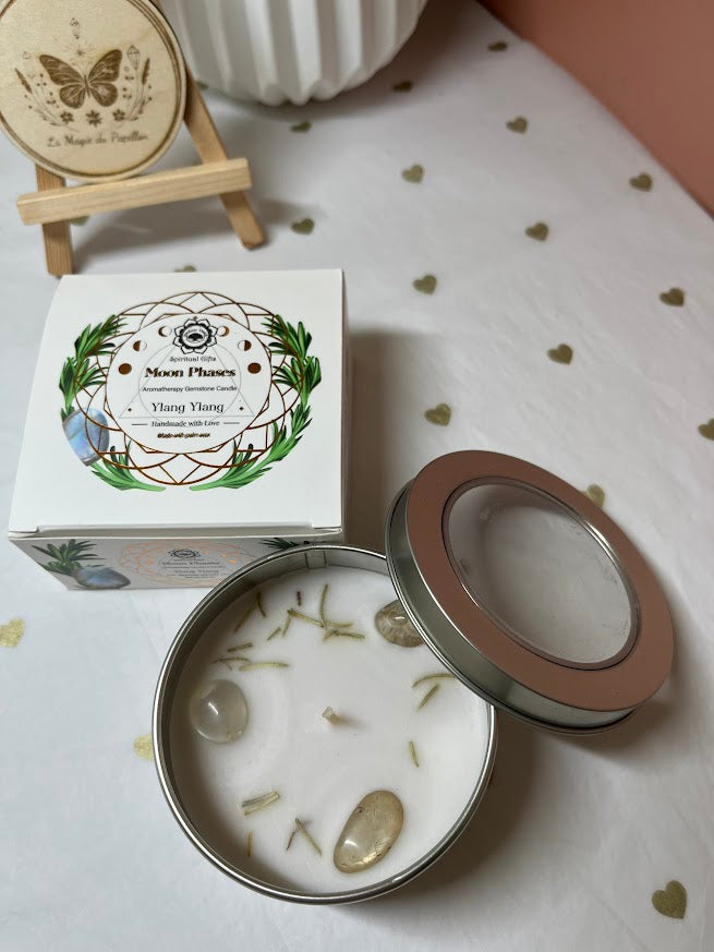 Bougie Aromathérapie et Pierre Naturelle
