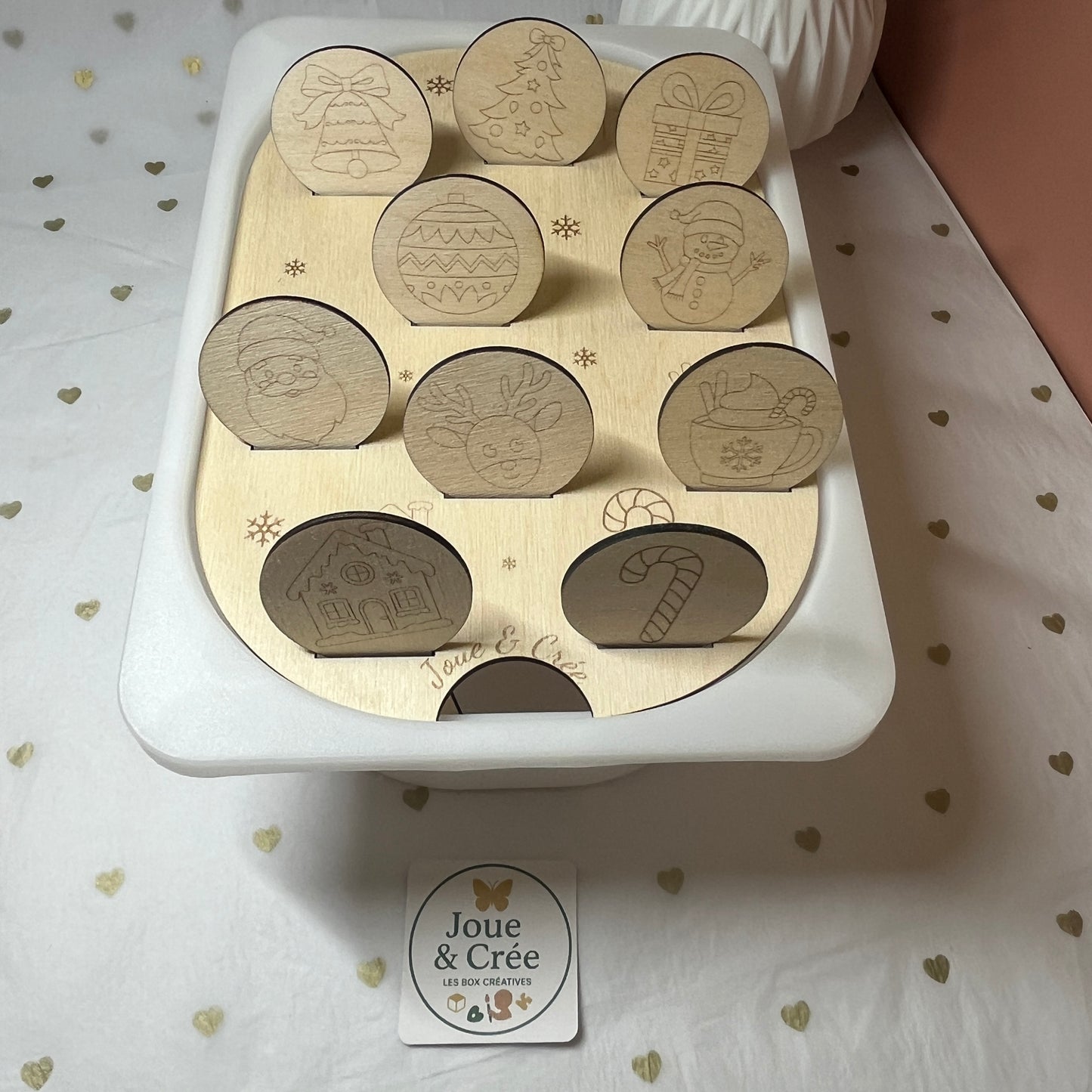 Insert Noël en bois : petit bac trofast