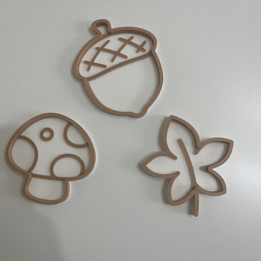 Kit de 3 mini plateaux d’automne : Blanc & caramel
