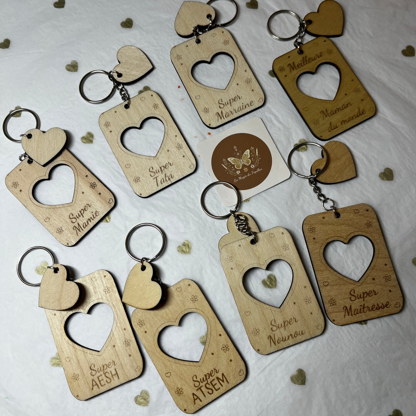 Porte-clés en bois rectangle personnalisable