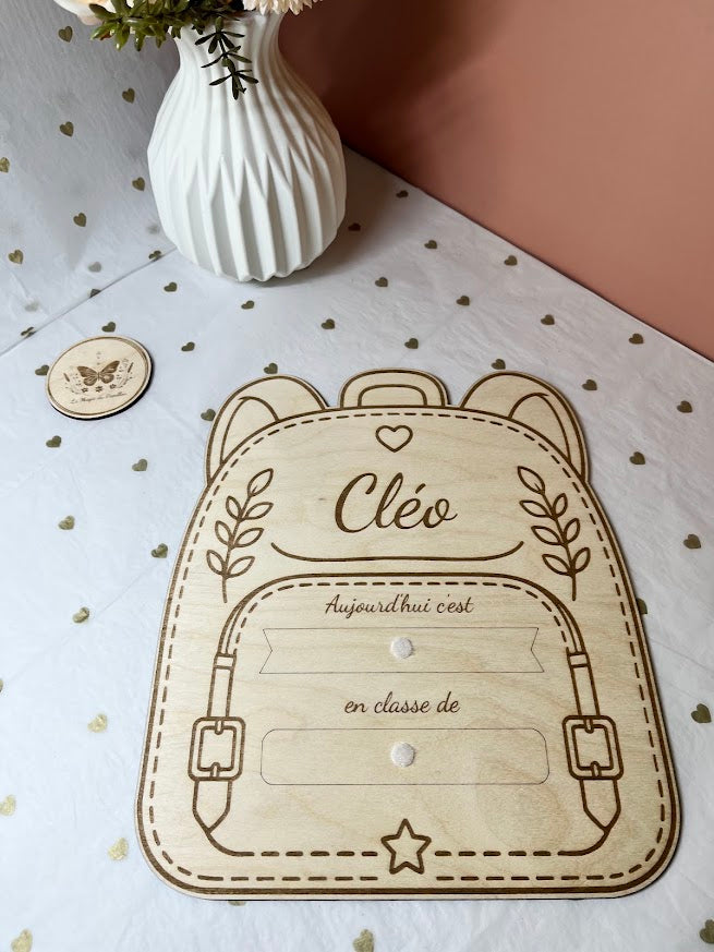 Plaque Rentrée Scolaire : Thème Sac à Dos
