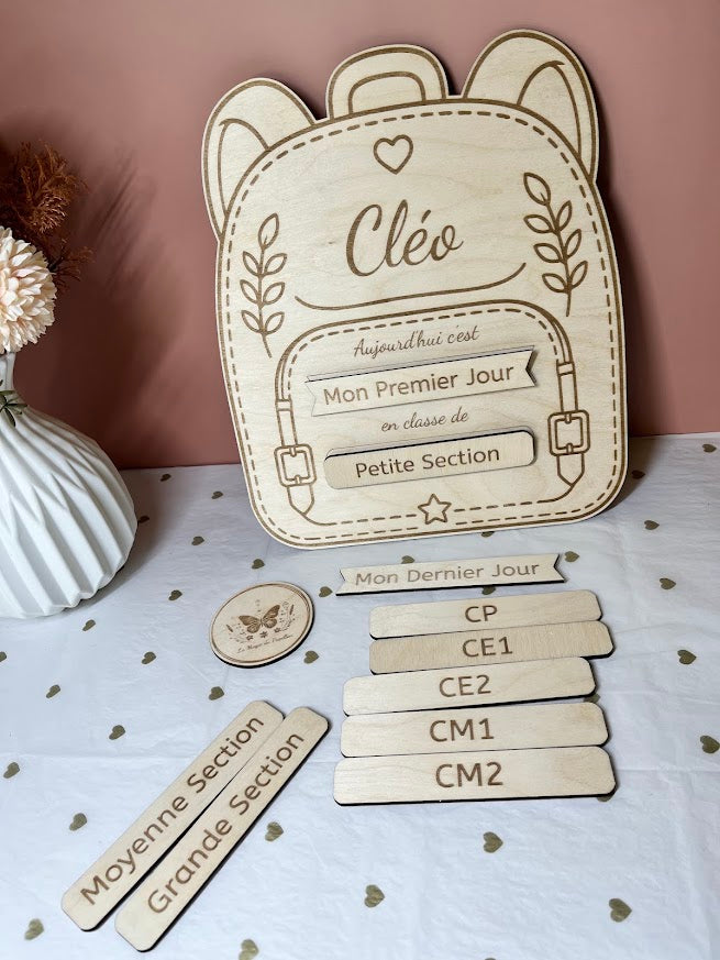 Plaque Rentrée Scolaire : Thème Sac à Dos