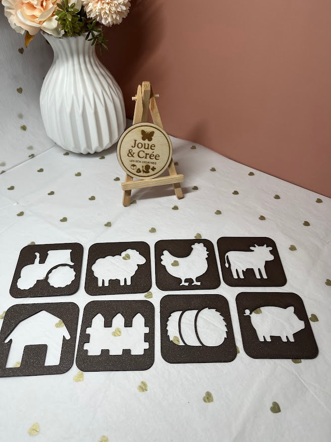 Kit créatif pochoirs "Ferme"