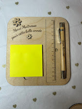 Porte-bloc et range-stylo en bois personnalisé