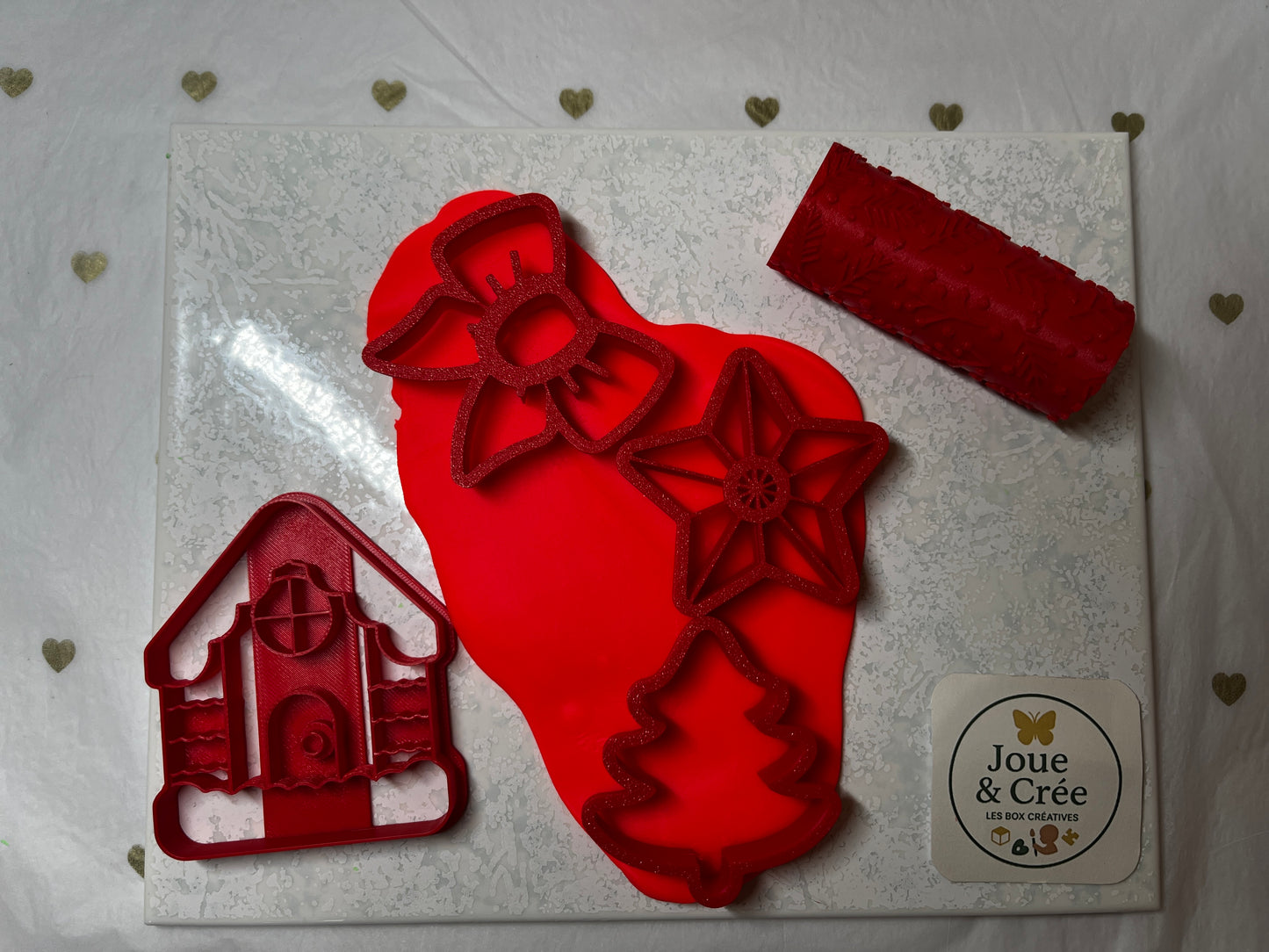 Kit “Noël magique” 4 emporte-pièces + 1 rouleau texturé