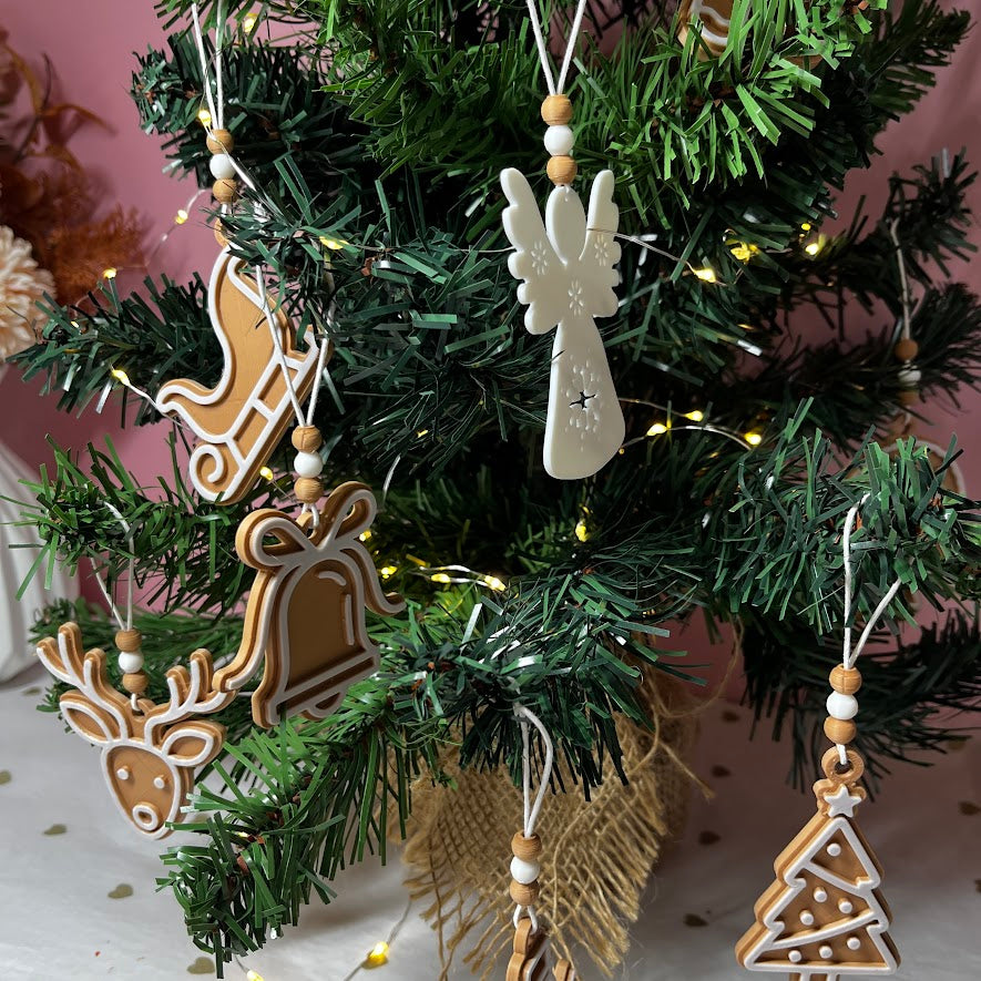 Lot de 18 ornements de Noël Collection : "Pain d’Épice"