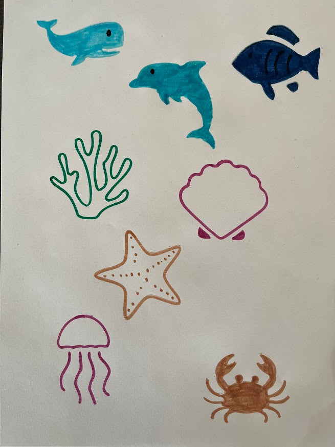 Kit Pochoirs : Animaux Marins