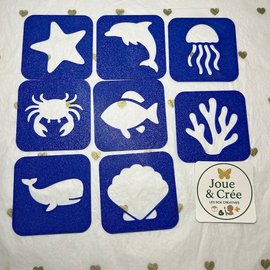 Kit Pochoirs : Animaux Marins