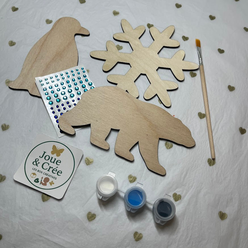 Kit « Formes d’hiver à décorer » en bois