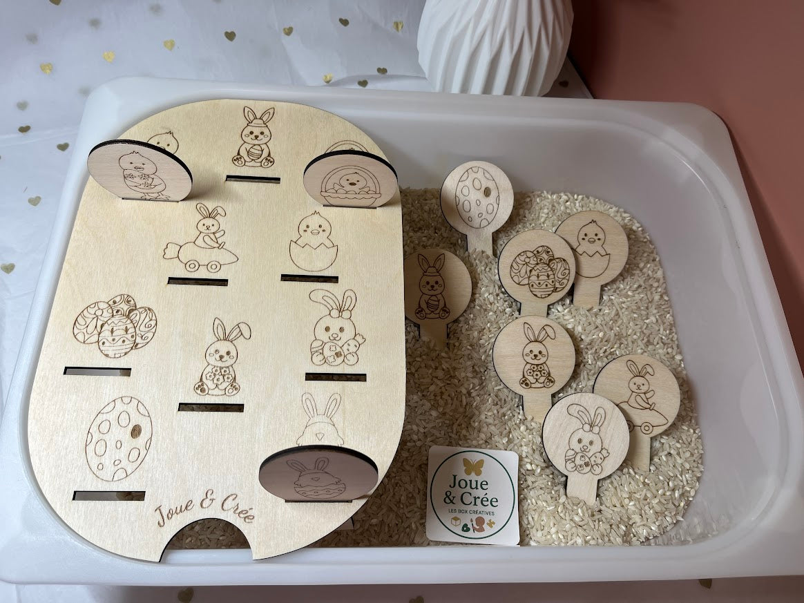 Insert Pâques en bois : petit bac trofast
