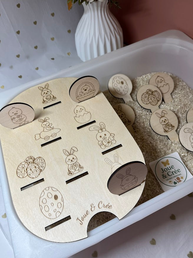 Insert Pâques en bois : petit bac trofast
