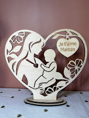 Décoration en bois « Maman et Enfant » : personnalisable