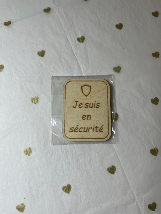 Aimant en bois Mantra positif