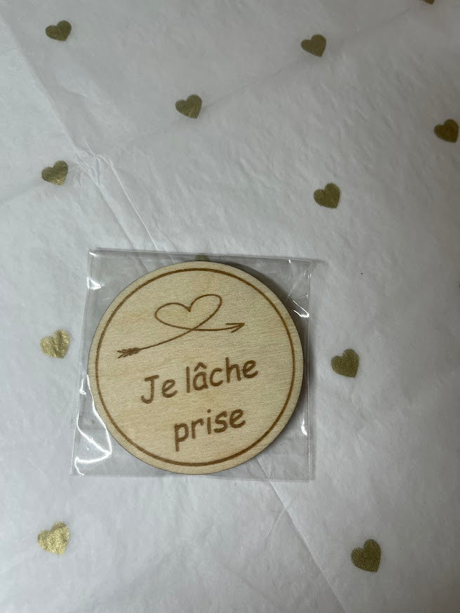 Aimant en bois Mantra positif