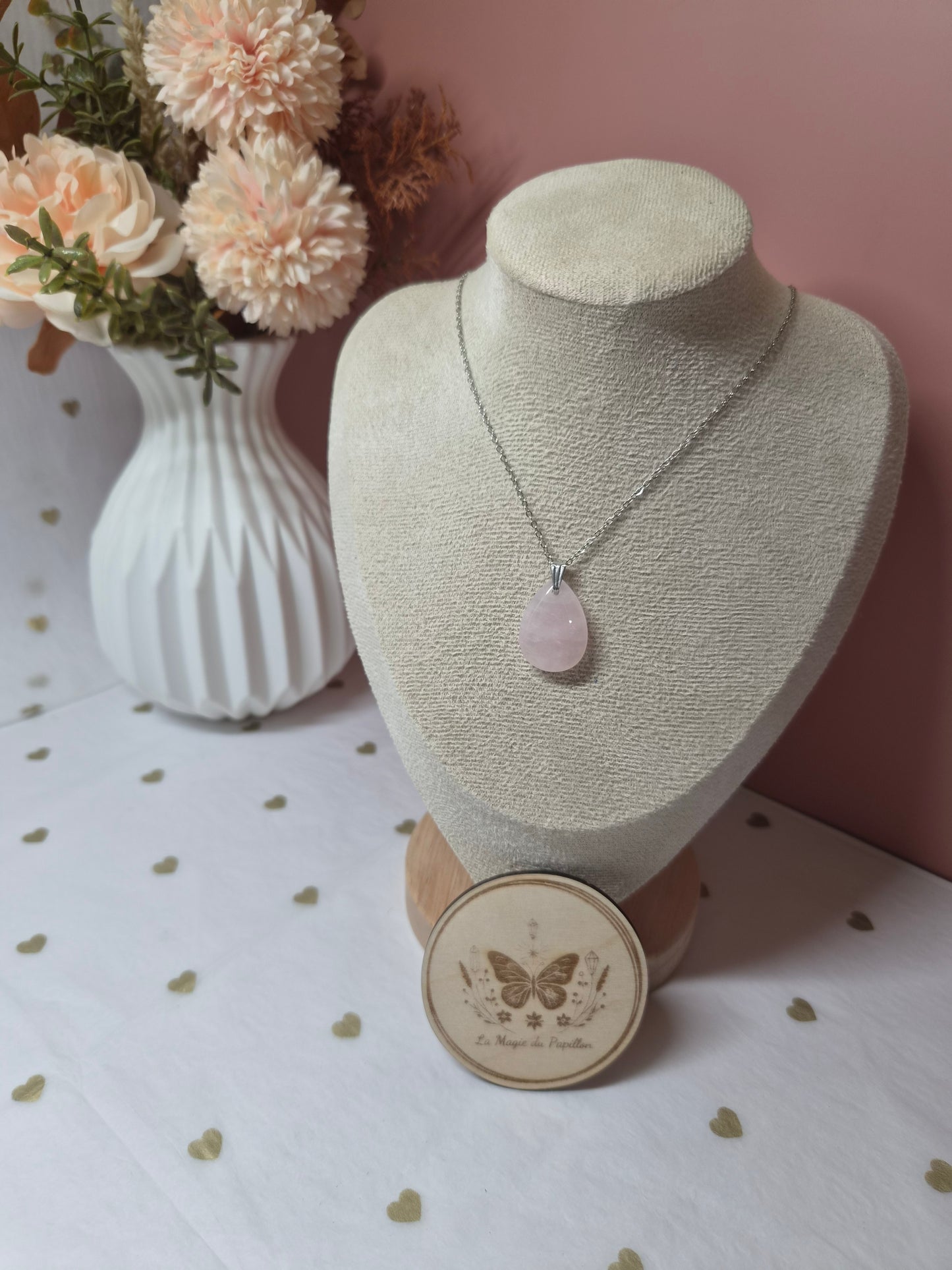 Collier Pendentif Goutte Pierre Naturelle