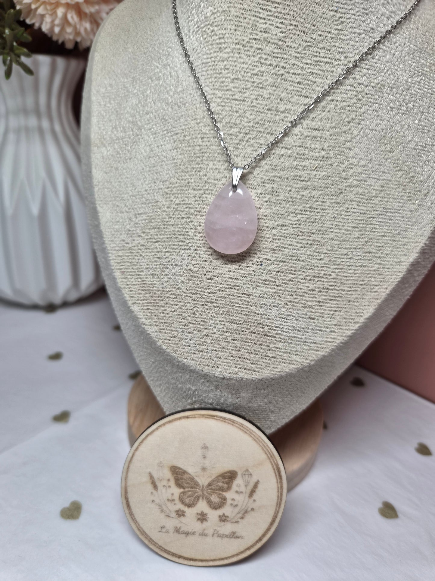 Collier Pendentif Goutte Pierre Naturelle